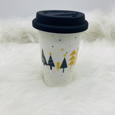 ποτηρι καφε joy 9.5*9.5*14cm white/gold