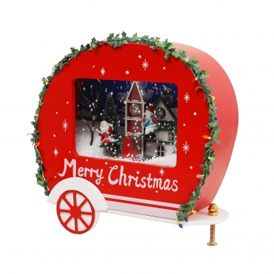 τροχοσπιτο(τραμπαλα) χιονι/φωτακια/μουσικη 30*13.5*29.5cm red