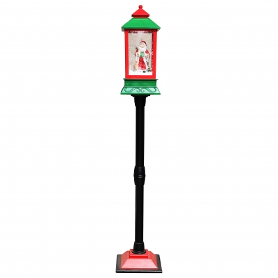 φαναρι tower santa 26*148cm χιονι/φωτακια/μουσικη πρασινο/κοκκινο