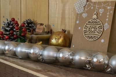 χρ.μπαλες 5cm glitter/shinny/mat s/12 ασημενιο