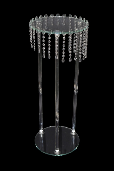 ΒΑΣΗ ΓΥΑΛΙΝΗ ΜΕ ΚΡΥΣΤΑΛΛΑ/3 ΠΟΔΙΑ 37*37*94CM