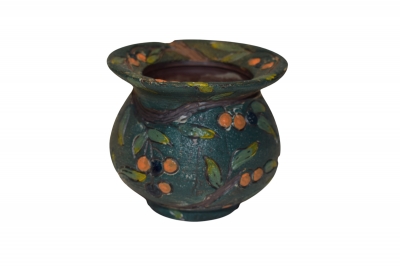 ΒΑΖΑΚΙ HANDPAINTED ΚΛΑΔΙΑ ΜΕ ΛΩΤΟΥΣ 13*12.9*11.4CM ΠΡΑΣΙΝΟ