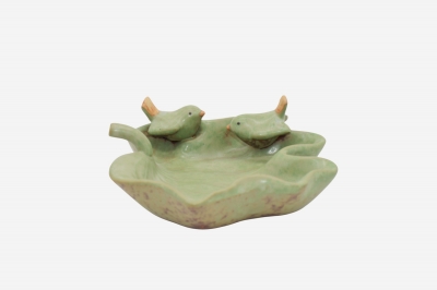 ΠΙΑΤΕΛΑ LOTUS LEAF/ΠΟΥΛΑΚΙΑ 15.5*15*6CM ΠΑΛΑΙΩΜΕΝΟ ΠΡΑΣΙΝΟ