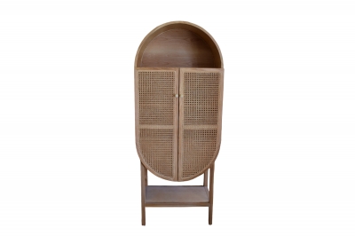 OVAL CABINET 55*177CM ASH WOOD/ΦΥΣΙΚΟ RATTAN ΙΝΔΟΝΗΣΙΑΣ