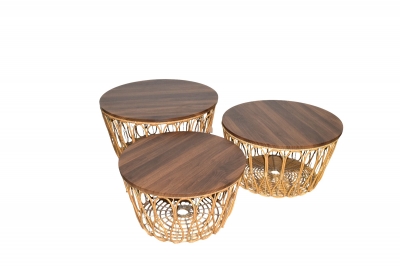 SET/3 STORAGE BASKET 66*34/60*31/54*28CM NATURAL(DARK)