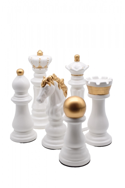 ΣΚΑΚΙ S/6 WHITE ΜΕ ΧΡΥΣΗ ΛΕΠΤΟΜΕΡΕΙΑ D.10CM,H.20-28CM