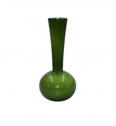 GLASS VASE 12*36CM SHINNY GREEN