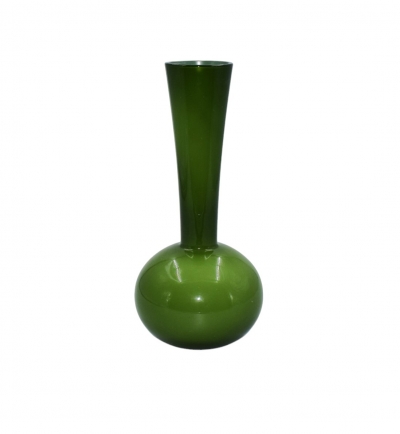 GLASS VASE 12*36CM SHINNY GREEN