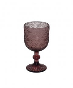 WINE GLASS 8.8*16CM FLORAL PINK