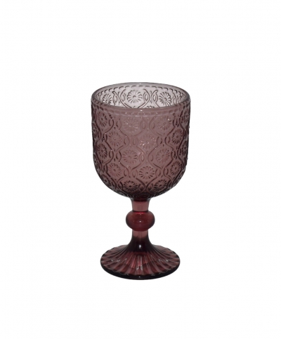 WINE GLASS 8.8*16CM FLORAL PINK