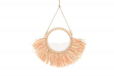 ΚΑΘΡΕΦΤΗΣ MOROCCAN STRAW ΜΕ ΧΑΝΤΡΕΣ 40CM