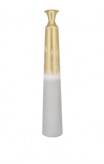 ΜΕΤΑΛΛΙΚΟ ΒΑΖΟ ΜΠΟΥΚΑΛΙ 19*19*106.7CMCM GOLD/PATINA WHITE/BLUE