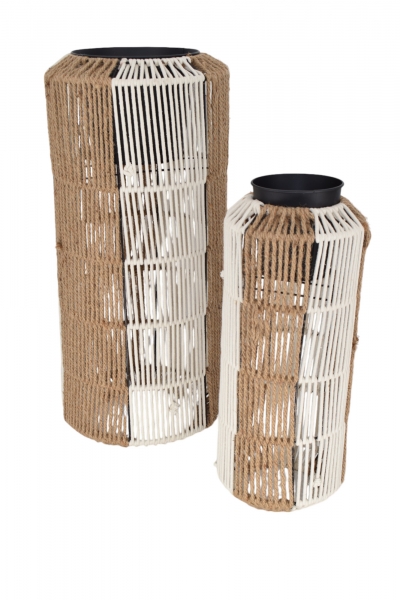 SET/2 ΚΑΣΠΩ HEMP ROPE 30*30*71/21*21*51CM NATURAL/WHITE