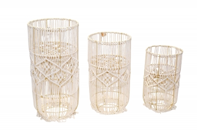 SET/3 ΚΑΣΠΩ ΜΑΚΡΑΜΕ 32*67/ 28*55/25*45CM CREAM