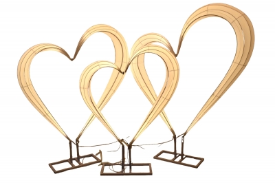 SET/3 ΦΩΤΙΖΟΜΕΝΕΣ ΚΑΡΔΙΕΣ 120*160/140*184/170*206CM WARM WHITE