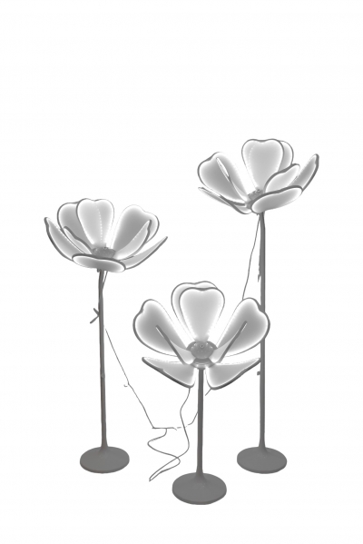 S/3 ΦΩΤΙΖΟΜΕΝΑ ROSES 60*155CM WHITE/WARM WHITE