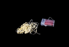 MICROLED STRING 10M 100LED SILVER STEADY WARM WHITE IP20 3AA