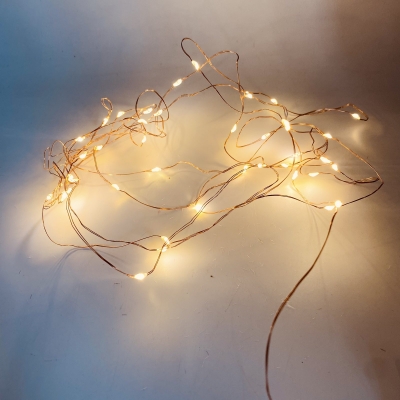 MICROLED STRING 4M 40LED COPPER STEADY WARM WHITE IP20 3AA