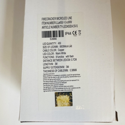 firecracker lights 3m 450led copper 8 functions warm white ip44