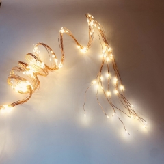 microled cascade 10 strings x 2m 200led copper steady warm white ip44