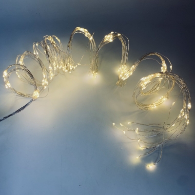 microled cascade 10 strings x 2m 200led silver steady warm white ip44