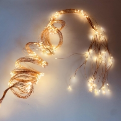 microled cascade 16 strings x 2m 320led copper steady warm white ip44