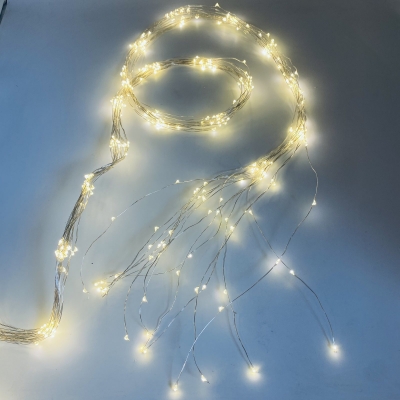 MICROLED CASCADE 16 STRINGS x 2M 320LED SILVER STEADY WARM WHITE IP44