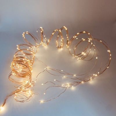 microled cascade 8 strings x 4m 320led copper steady warm white ip44