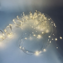 microled cascade 8 strings x 4m 320led silver steady warm white ip44