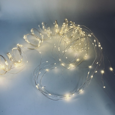 microled cascade 8 strings x 4m 320led silver steady warm white ip44