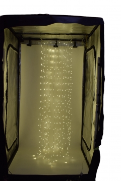 leather cord cascade 20 strings*2m  480led transparent 8 functions warm white ip44