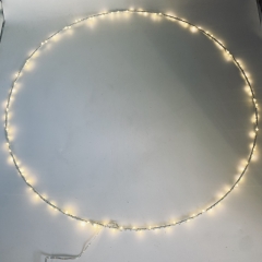 micro led metal circle d50cm 100led white/silver steady warm white ip20 3aa