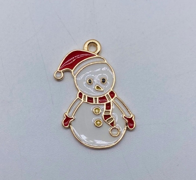 μεταλλικος χιονανθρωπος 17*26mm κοκκινο/λευκο 10τεμ