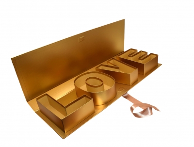 FLOWER BOX ΚΑΣΕΤΙΝΑ LOVE 65x21x6.8cm GOLD