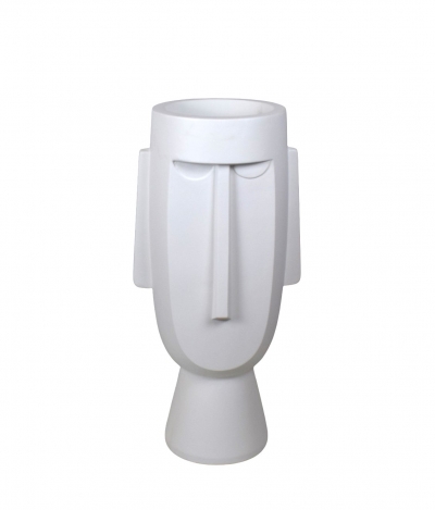 PLANTER ΚΥΚΛΑΔΙΚΟ ΕΙΔΩΛΙΟ 44.5*36*91cm ΛΕΥΚΟ