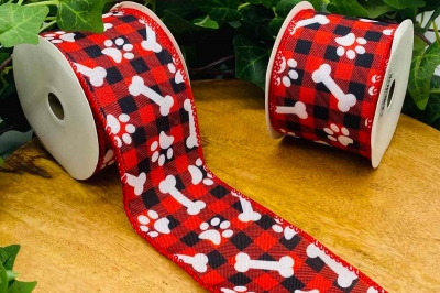 κορδελα χρ. καρω doggy 6.4*10 yards red/black