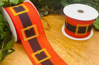 κορδελα χρ. santa`s belt 6.4*10 yards red/black