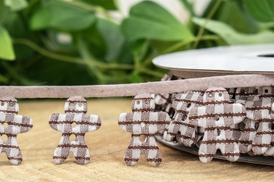 κορδελα γιρλαντα 20mm x 10y μπισκοτουλης καφε καρω