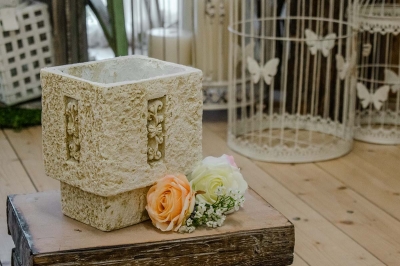 ΠΕΤΡΙΝΟ POT ΤΕΤΡΑΓΩΝΟ 16*13*19CM