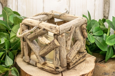 ΦΑΝΑΡΙ ΦΥΣΙΚΟ ΞΥΛΟ ΜΕ ΣΧΟΙΝΙ ΚΑΙ ΕΣΩΤΕΡΙΚΟ ΓΥΑΛΙ 16*15.5CM