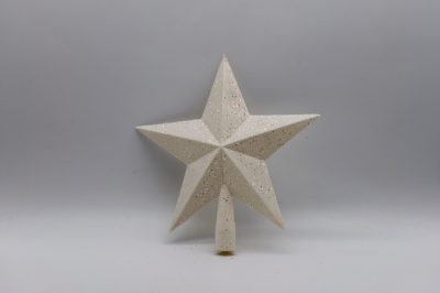 κορυφη δεντρου αστερι 25cm glitter λευκο