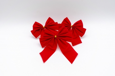 φιογκος διπλος βελουδινος κοκκινος 11*14cm  s/3