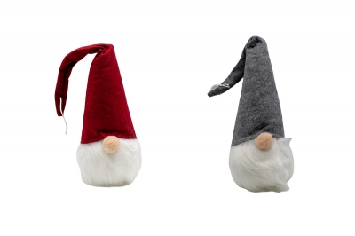 νανος/ξωτικο φωτιζομενο 35cm γκριζος σκουφος