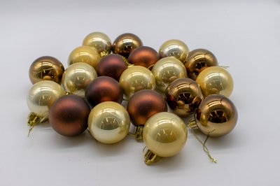 πακετο s/20 χρ.μπαλες 5cm champagne/brown