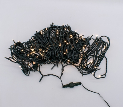 λαμπακια 300 led σειρα flash ip44(επεκτασηx3)/33m/πρασινο καλωδιο/warm white