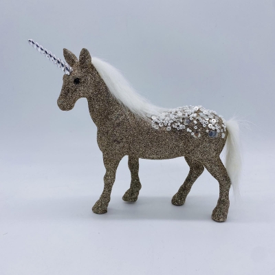 μονοκερος white beads 14*18*5cm champagne