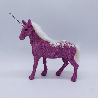 μονοκερος white beads 14*18*5cm pink