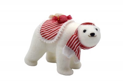 candy bear 22*11*17cm με κασκολ/καραμελες red/white