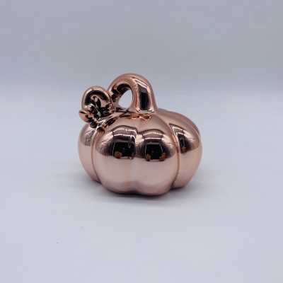 κεραμικη κολοκυθα 11 x 11 x 7cm ροζ χρυσο