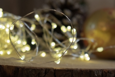 φωτακια led μπαταριας 5χ2mx100l ασημενια